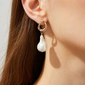 Margaux - 18K Lavish Baroque Pearl Drop Earrings