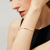 Carolina - 18K Dainty Natural Pearls Bracelet with Delicate Chain