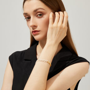 Vivian - 18K Exceptional Weaved Flawless Pearls Bracelet