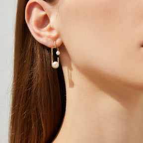 Parker - Pendientes de perlas naturales iridiscentes brillantes con joyas de 18 quilates