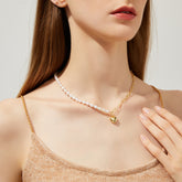 Cora - 18K Lovely Lock-of-Heart Natural Pearls Necklace